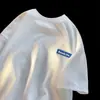 Camiseta Azul Klein para Homens e Mulheres Tendência Ins Waffle Roupa de Casal Jaqueta Original Nicho Primavera e Verão Camisa Básica Cor Sólida