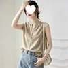 Moda Casual Simples Colete Feminino 2026 Verão Tamanho Plus Elemento Estilo Chinês Barra Irregular Top Preto