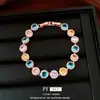 Pulseira com Fecho Redondo de Zircônia, Luxo Leve, Sensação de Alto Padrão, Pulseira Exquisita, Design de Nicho Versátil, Acessório de Mão Personalizado