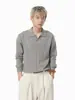 Mtlclothes Roupa Masculina Estilo Old Money Gola Henry Cor Sólida Padrão Trançado Retrô Cleanfit Suéter Tricô