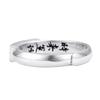 Anillo Mantra de Seis Caracteres Chapado en Plata para Hombres y Mujeres, Anillo de Pareja, Anillo Abierto de Estilo Retro Chino, Venta Directa de Fábrica