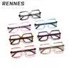 Óculos Retrô Quadrados Grandes Personalizados Rain's Versáteis com Bloqueio de Luz Azul para Homens e Mulheres com Cores Contrastantes e Lentes de Grau