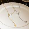 Collar de plata en forma de Y de estilo francés, cadena de clavícula larga de perlas para mujer, cadena de suéter de alta calidad, accesorios de otoño e invierno, extraíbles y ajustables
