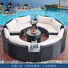 Muebles de exterior, patio, oficina, área de recepción, centro de ventas, sofá redondo, silla de ratán para exterior, cama de piscina para playa