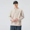Moda Masculina Fengshe / Nova Coleção Primavera e Outono 2026 Moletom Masculino Pesado 360g Jacquard Texturizado Versátil Gola Redonda Manga Longa