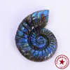 Labradorita natural de alto brillo pequeña margarita girasol Ankh pieza tallada piedra en bruto piedra lunar accesorio DIY colgante