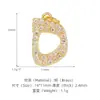 Pingente Letra Árabe Zircônia Material DIY Base de Cobre Banho de Ouro Retentor de Cor 14K Pingente de Letra com Acessório de Corrente