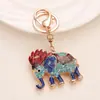 Elefante de Diamante de Cristal Chaveiro de Metal para Carro Criativo Exquisito Fofo Presente Nicho Pingente de Bolsa de Alta Qualidade
