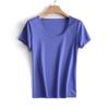 Camiseta Eastman Acetato 38,5% Tencel Gola U Ombro Normal Fio Duplo 120S Manga Curta de Seda 26 Verão Novo