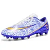 Primavera e verão novos sapatos de futebol de cano baixo masculino e feminino unhas longas unhas quebradas sapatos esportivos tamanho grande TF grama artificial sapatos de treinamento