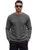Moletom pullover masculino de outono e inverno com forro de fleece, costuras em cores contrastantes, gola redonda e barra canelada