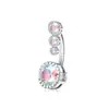 Anillo para Ombligo de Acero Inoxidable Más Vendido en Amazon Wish con Incrustación de Circonita Redonda, Joyería para Piercing de Ombligo