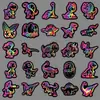 50 Pegatinas de Dinosaurios Neón Dibujos Animados Neón Coloridas Modernas Graffiti Transfronterizas Casco Guitarra Cuaderno Pegatinas