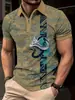 Comercio exterior transfronterizo europeo y americano patrón digital 3D para hombre solapa botón manga larga moda masculina polo estación independiente