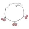 Pulsera de Cristal de Fresa de Moda Estilo Coreano para Mujer Pulsera Pequeña Fresca Estilo Mori Flor de Durazno Pulsera de Cristal