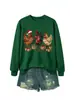 Amazon eBay tienda independiente moda casual mujer tres pollos gorro de Navidad caja de regalo luces de colores sudadera en stock