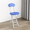 Silla taburete redondo plegable para uso en casa, balcón, silla blanda para escritorio simple, taburete pequeño portátil plegable para dormitorio
