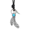 Joyas de Moda Transfronterizas Más Vendidas Estilo Retro Colgante de Pluma de Aleación Cadena Colgante para Pareja Estilo Étnico Nuevo Simple