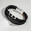Pulseras de Cuero Multicapa Nuevas Transfronterizas Europeas y Americanas para Hombres, Pulseras Hip-Hop Personalizadas para Mujeres, Accesorios de Moda de Lujo Ligero de Gama Alta
