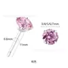 Binks F136 Aleación de Titanio Galvanizado al Vacío Platino Blanco Circonita de Color 5A Aretes para Lóbulo Piercing Corporal Joyería Cierre de Mariposa Tachuelas para Hélice Auricular