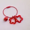 Cor de Doces Dupla Estrela Vazada Cor Sólida Transparente Estrela de Cinco Pontas Sino Chaveiro Anel de Fio de Aço Perler Beads Pingente Decorativo Ornamento