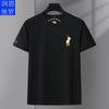 Runenbaoluo 2026 Verano Nuevo Estilo Camiseta Juvenil para Hombre Cuello Redondo Manga Corta Bordado de Seda de Jade Camiseta Juvenil de Moda