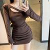 Vestido de Chica Caliente de Hermana Real para Mujer Otoño e Invierno Nuevo Pequeño Ajustado Adelgazante Falda Base Interior Sexy Falda de Cadera