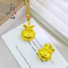 Loja de Ouro Mesmo Estilo Alta Retenção de Cor Ouro Areia Antigo Sólido Caractere da Fortuna Bolsa da Sorte Pingente Novo Estilo Chinês Pingente de Bolsa de Dinheiro Atacado