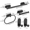 Acero Inoxidable Sin Taladro Accesorios de Baño Juego de Cinco Piezas Portarrollos de Papel Higiénico Montado en Pared Toallero Accesorios de Hotel Juego de Baño