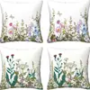Decoración del Hogar Transfronteriza Personalizada Funda de Almohada para el Hogar de Primavera y Verano Venta al por Mayor Fundas de Almohada de Pájaros y Flores para Primavera, Verano y Otoño