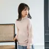 Suéter Quente de Lã Novo Outono e Inverno para Crianças Gola Alta Meia Meninos Crianças Médias e Grandes Meninas Suéter de Cashmere Suéter de Bebê