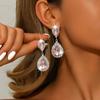 Pendientes de Boda Nupcial Exagerados Populares Africanos para Mujer Pendientes Largos de Diamante Pendientes de Borla de Plata Europeos y Americanos Transfronterizos