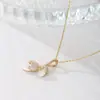 Yashi Liv joias Pingente de zircônia Tulipa Estilo coreano temperamento design simples nicho colar requintado atacado