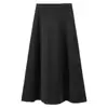 Falda A-line de Color Puro de Acetato y Cachemira para Mujer, Suave, Sencilla, Moderna y Versátil, Nueva Falda Adelgazante que Cubre las Caderas para Otoño e Invierno