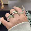"Uva Verde Día Lluvioso" Pintura a Tinta Floral Anillo de Jade Anti-Manchas Nuevo Estilo Chino Patrón de Tinta Anillo de Personalidad Versátil