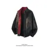 Chamarra bomber de cuello alto con tie-dye mate para hombre, estilo corto otoño 2026, chaqueta oversized fresca y elegante, top de marca a la moda