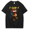 Camiseta de Algodón Talla Europea Transfronteriza F-Caw-F Interesante Gallo Gallo Divertido Estampado Camiseta Casual Manga Corta