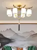Novo Lustre Chinês Lâmpada de Sala de Estar Estilo Chinês Estilo Zen Quarto Sala de Jantar Moderno Simples 2023 Doméstico Todo Cobre Grou