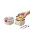 Lancheira para estudante de aço inoxidável 304 com tampa, recipiente para almoço de estudante, lancheira para campus, recipiente para almoço