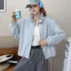 Moderna chaqueta corta con cremallera y cuello alto estilo coreano para mujer, nueva chaqueta versátil y elegante casual para otoño y primavera para mujeres menudas