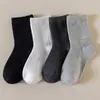 Calcetines de media pantorrilla para primavera y otoño, calcetines para niños, calcetines de algodón, unisex para niños y niñas, color liso, estilo coreano, finos y ligeros, adecuados para estudiantes, calcetines de moda para niños mayores