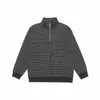 Ropa Vintage Yidao Otoño 2026 Nuevo Sudadera a Rayas Retro Americana con Media Cremallera y Cuello Alto para Hombre, Top Holgado y Casual