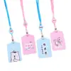 Funda protectora para tarjeta de comida de estudiante de dibujos animados de PU, cubierta para insignia de fábrica, cubierta para tarjeta de exposición, cuero suave, impresión a color de LOGO, cubierta para tarjeta de acceso