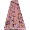 Renda de algodão perfurada com padrão paisley de estilo étnico africano, tecido para vestido resistente adornado com strass, atacado do fabricante