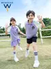 Uniforme escolar de ensino fundamental terno primavera e outono roupa esportiva conjunto de três peças uniforme de classe para crianças do primeiro ano uniforme de primavera e outono para jardim de infância