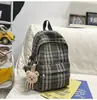 Mochila Retro de Cuadros, Bolso Escolar Versátil Estilo Universitario para Estudiantes de Secundaria y Preparatoria, Bolso de Viaje y Ocio para Estudiantes Universitarios