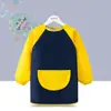 Delantal Infantil Bata de Pintura Impermeable y Anti-Suciedad Manga Larga Vestido Inverso Guardería Bebé Ropa Protectora para Comer Impresión Personalizada
