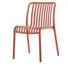 Silla de Comedor Vertical Hueca para Exteriores, Silla de Comedor de Plástico Apilable con Reposabrazos, Silla de Ocio con Respaldo, Silla de Playa