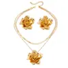 Venta Caliente Transfronteriza Moda de Gama Alta Elegante Conjunto de Pendientes y Collar de Flores Adecuado para que las Mujeres lo Usen en Banquetes Diarios