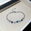 Pulseira de flor oval em zircônia, luxo leve, alta qualidade, elegante, design único, acessório feminino versátil